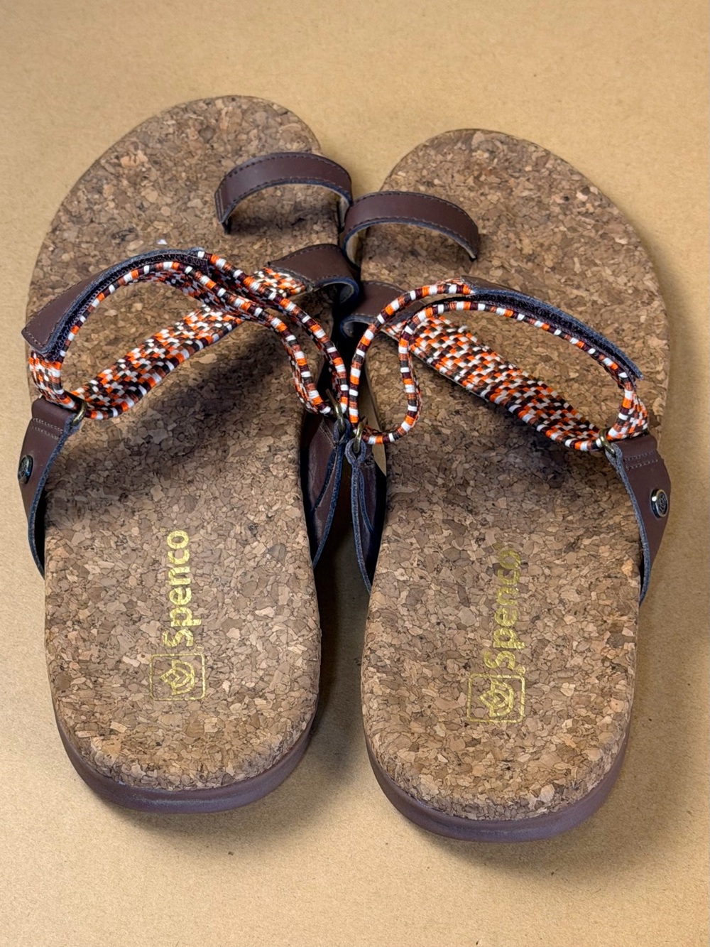 Spenco Womens Size 11 Orthotic Island Slide Brown Sandals EU 42.5 - Picture 5 of 7